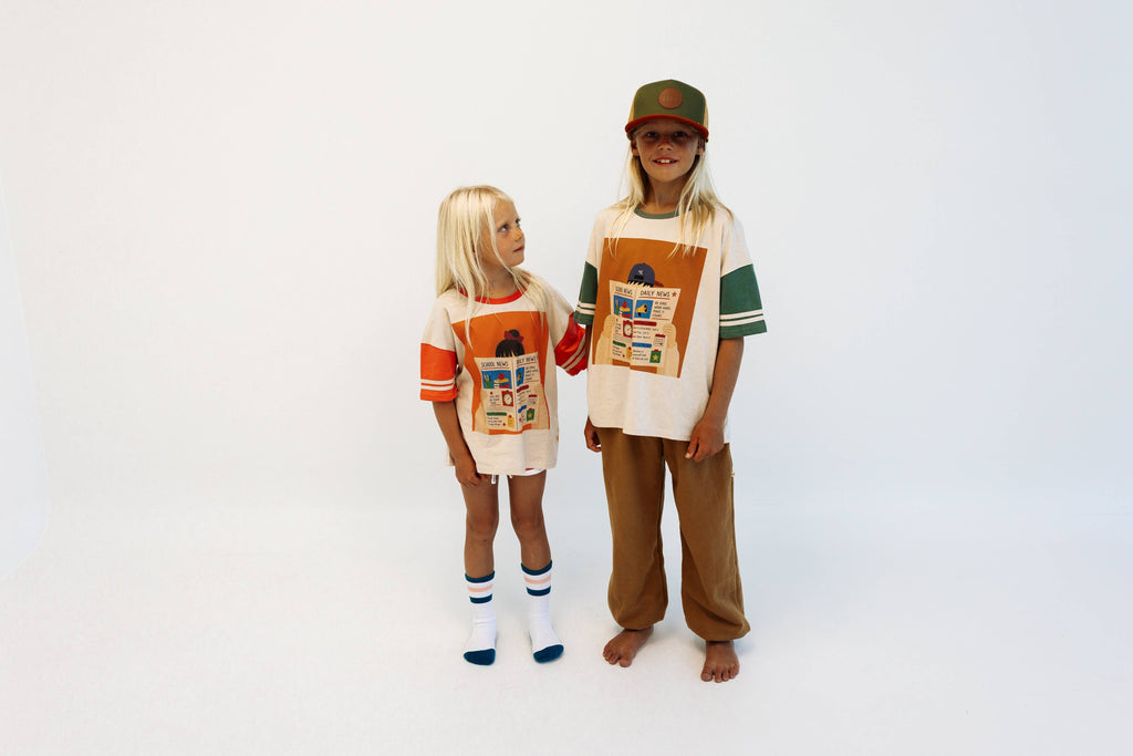 Minimalist Folk Co.- School Tribune | GREEN | OVERSIZED KIDS TEE