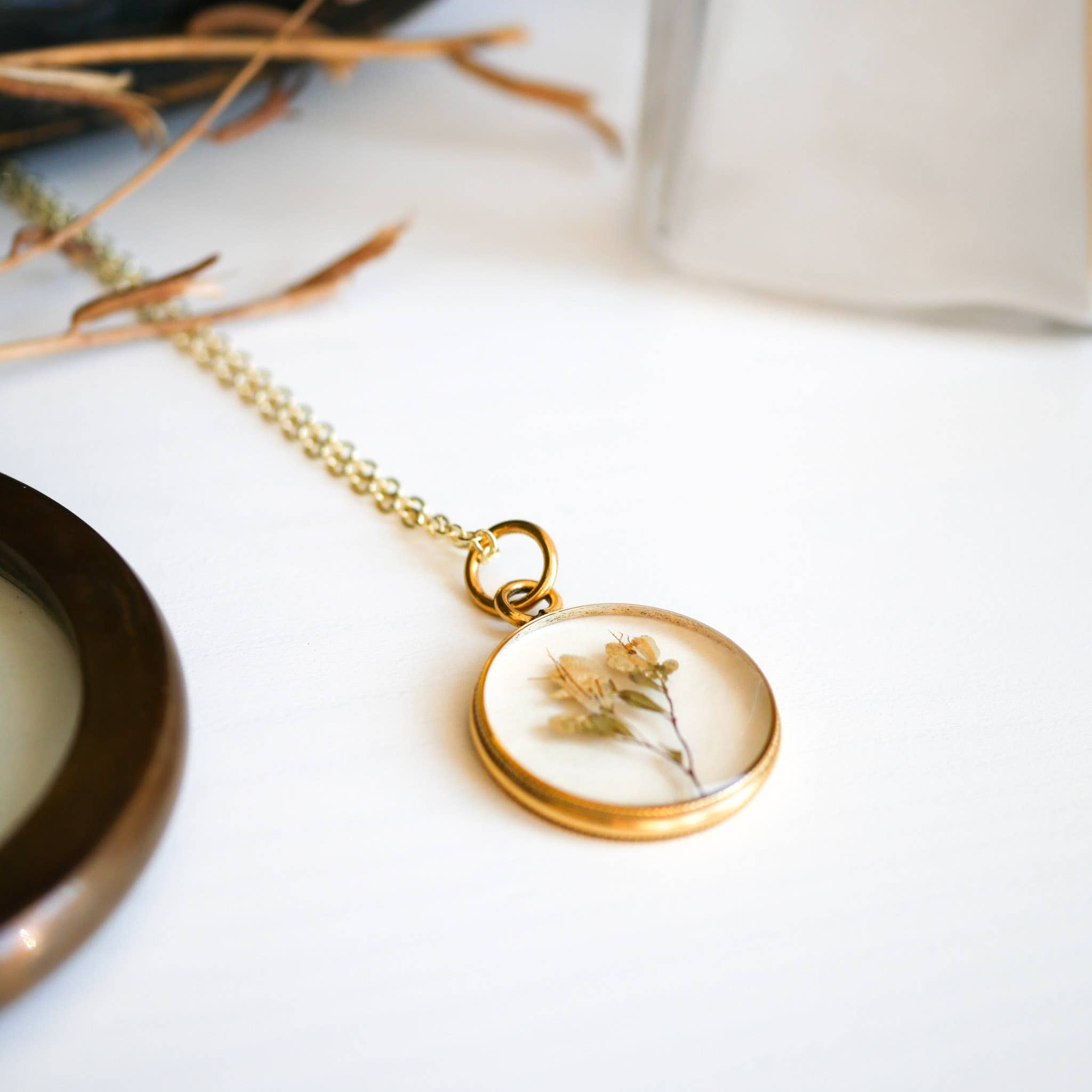 Seed & Soil- Tiny Dried Bouquet Pendant