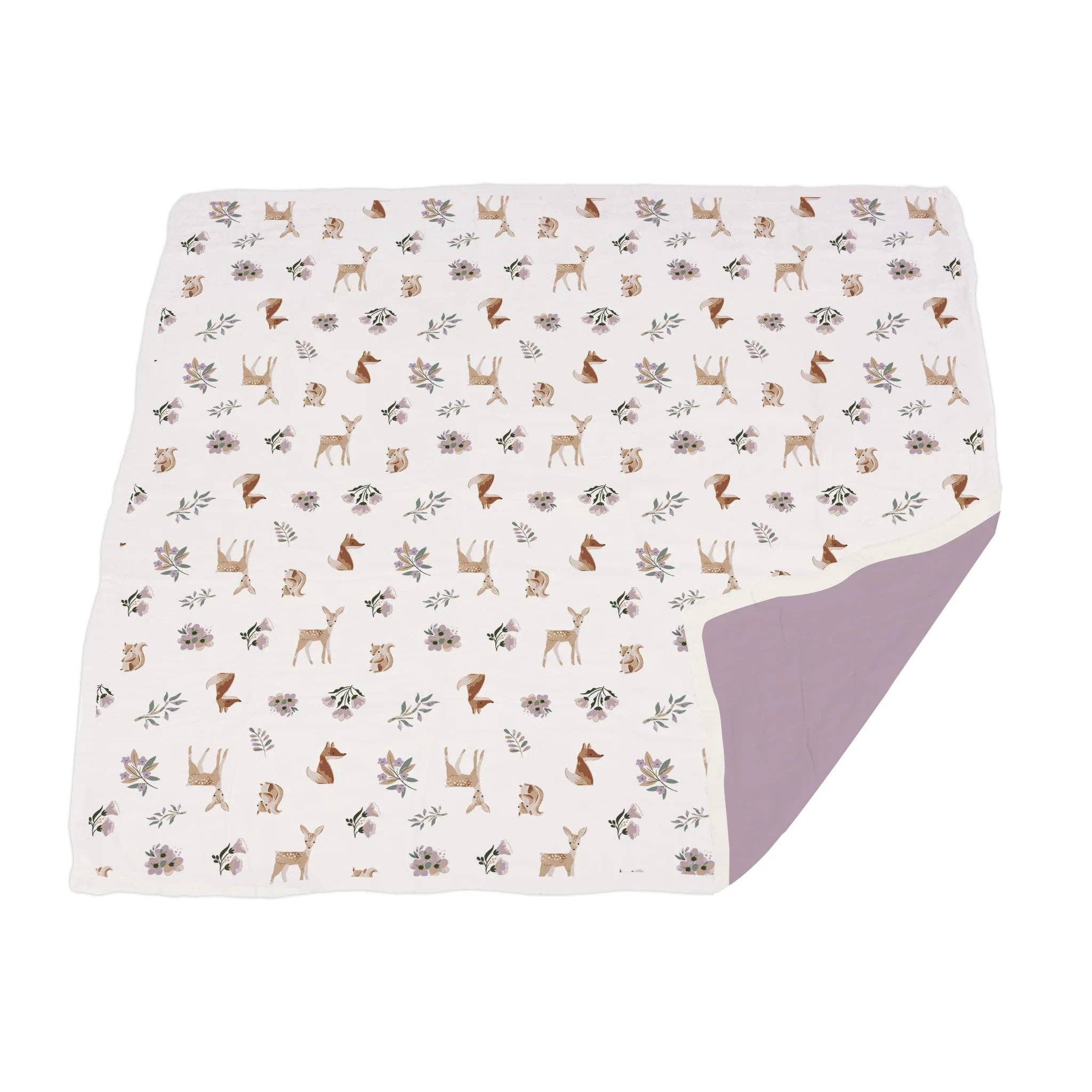Newcastle Classics- Sierra Fox and Deer and Orchid Lavender Cotton Newcastle Blanket
