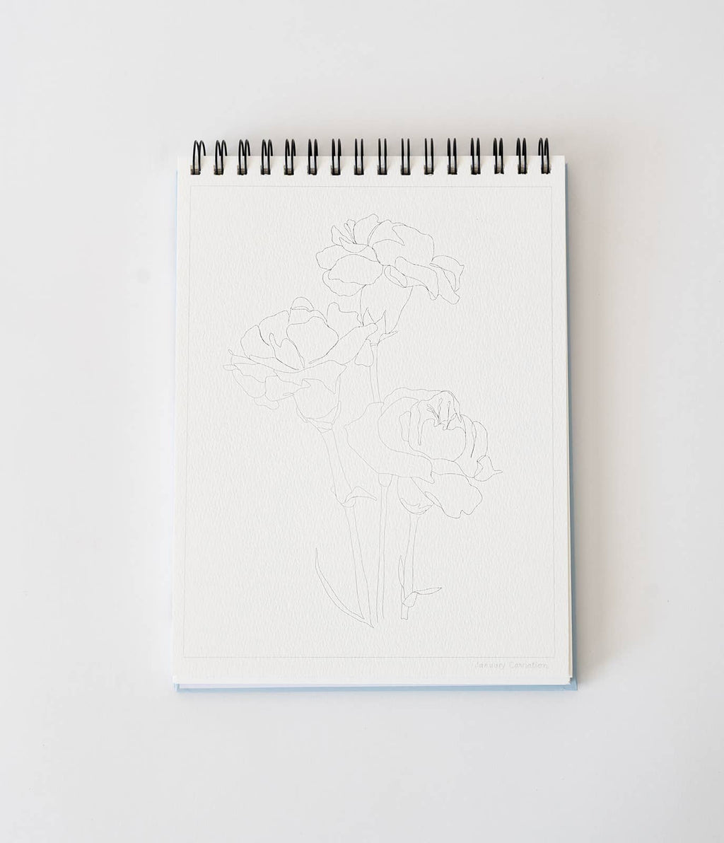 Bailey Rae Studio- Floral Watercoloring Book - Outlines with Video Tutorials