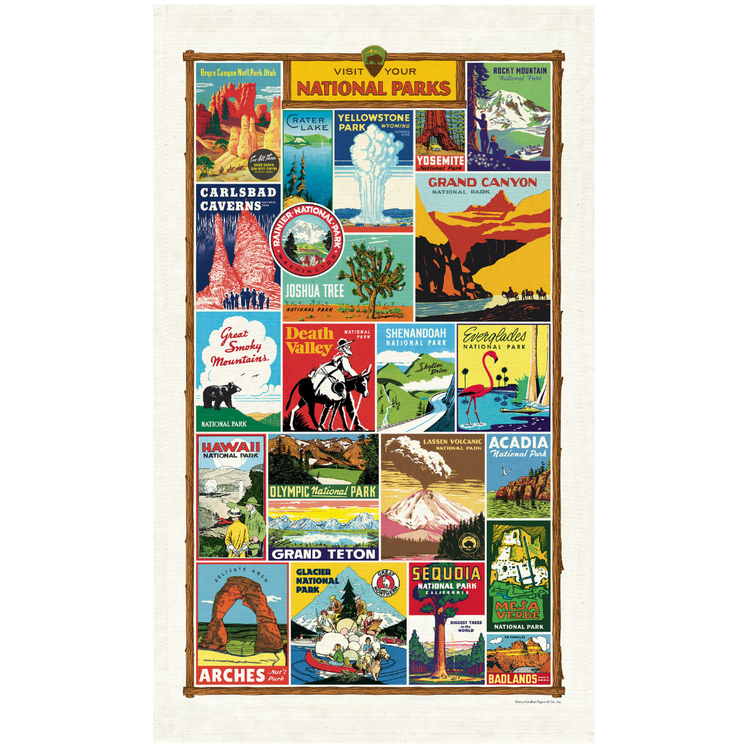Cavallini Papers & Co.- National Parks Tea Towel