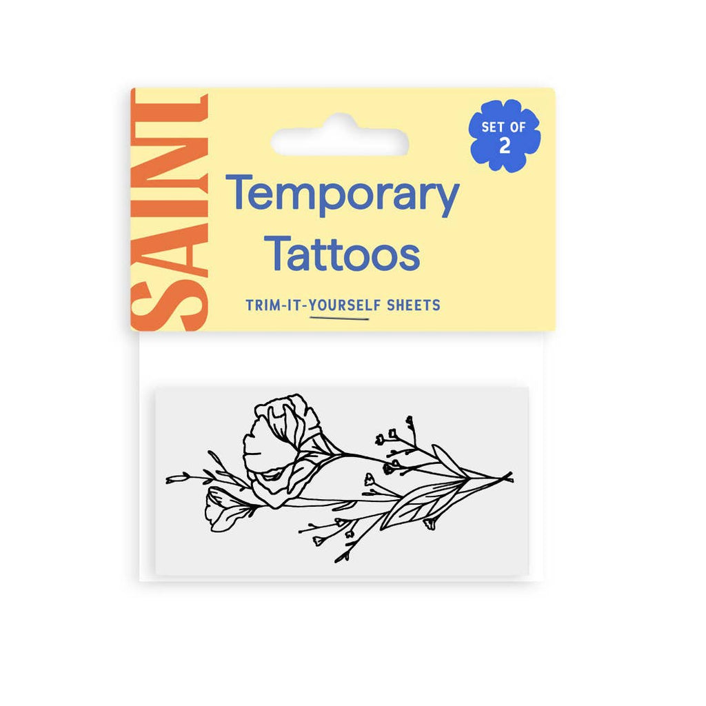 Saint Tattoos- California Poppy Temporary Tattoos