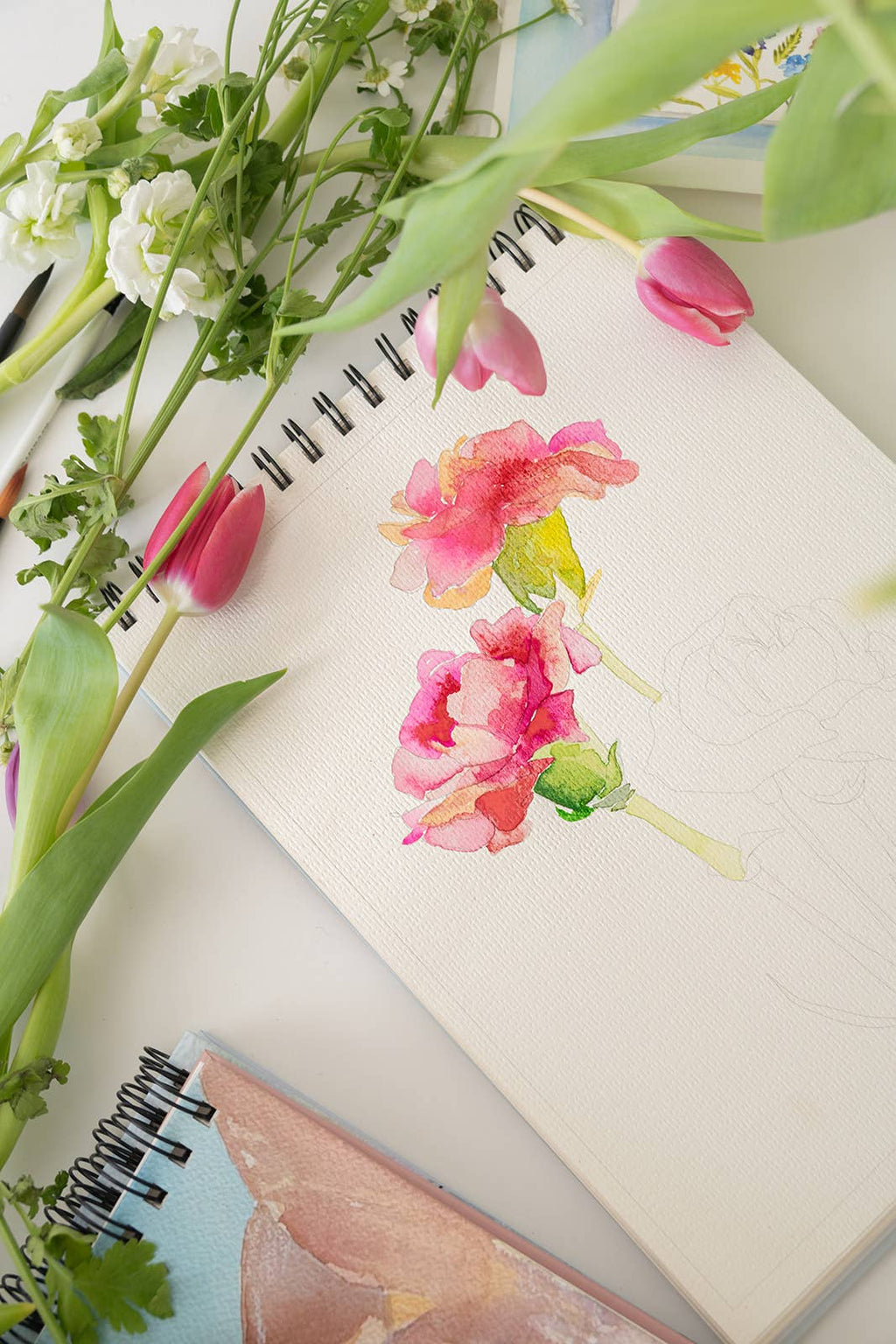 Bailey Rae Studio- Floral Watercoloring Book - Outlines with Video Tutorials