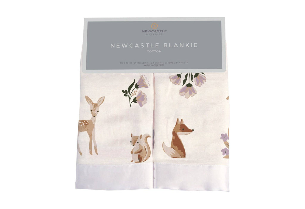 Newcastle Classics- Sierra Fox and Deer Cotton Muslin Security Baby Blankie
