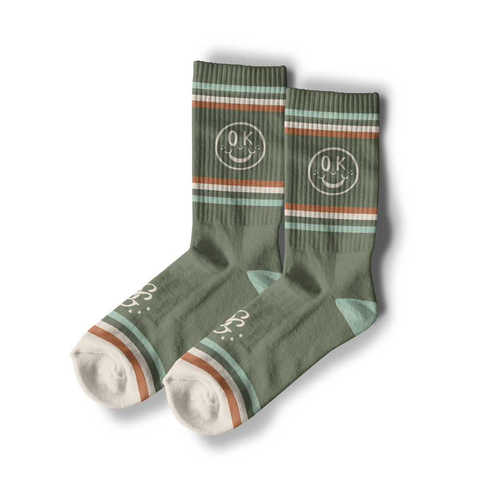 Shop Good- A-OK Smiley Embroidered Socks