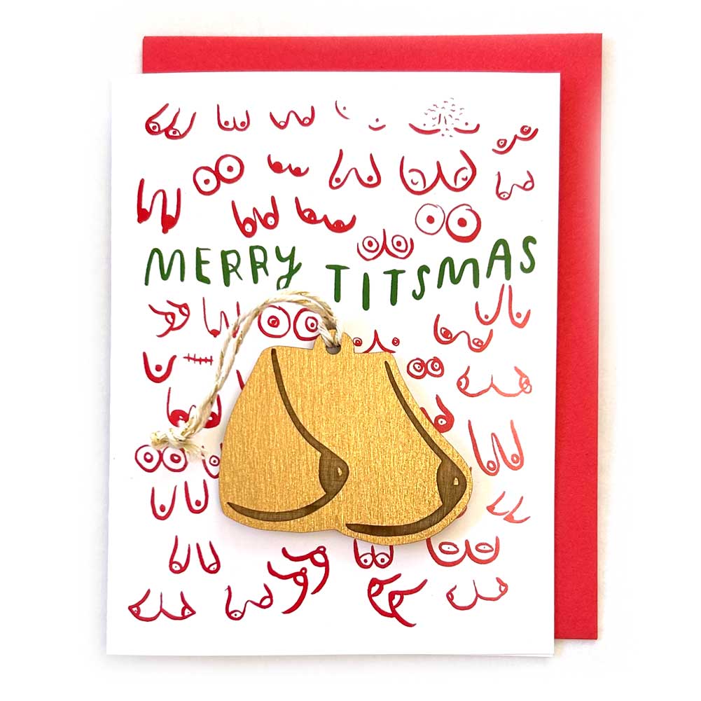 SnowMade- Merry Titsmas - Boob Ornament w/ Card