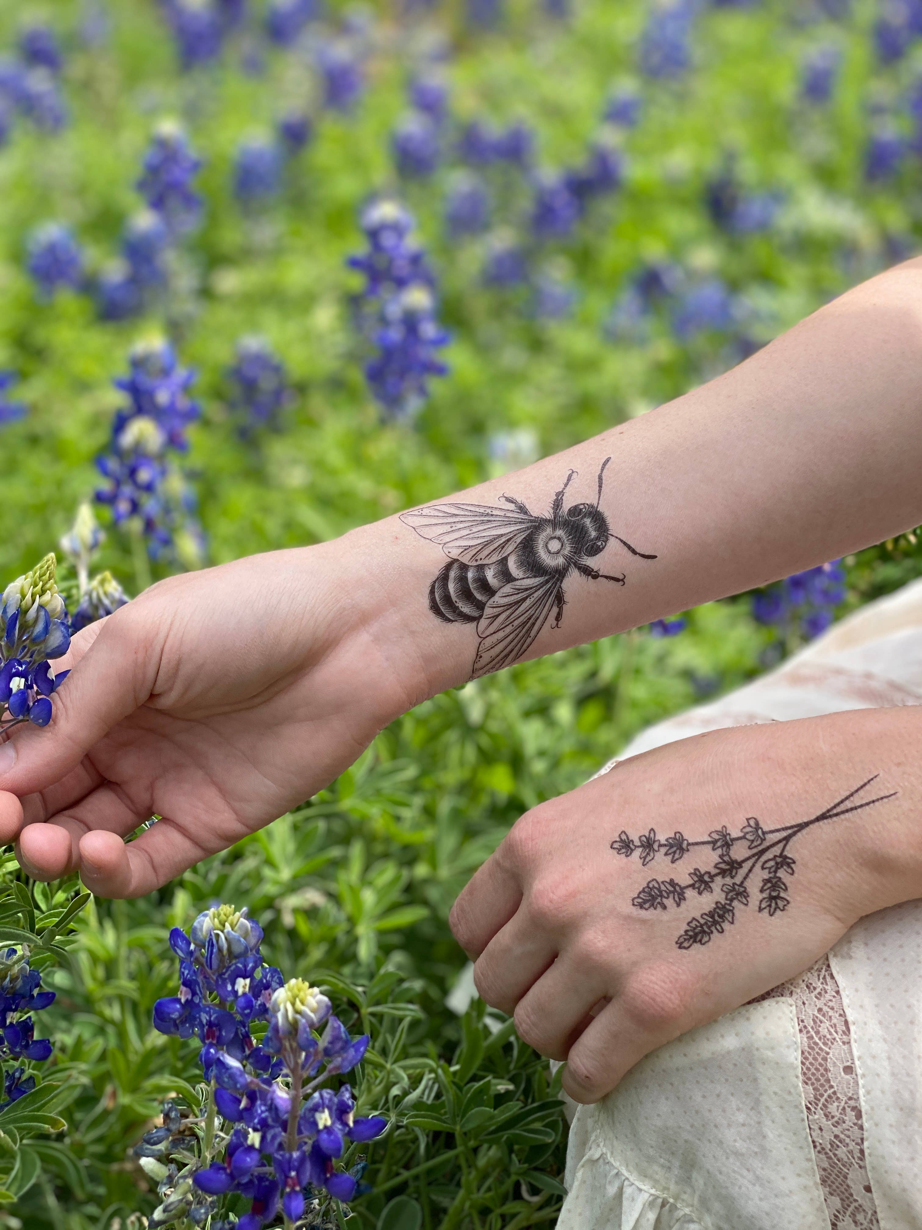 NatureTats- Big Bee Temporary Tattoo: 1-Pack