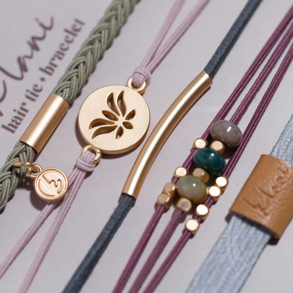 K'Lani- "Breathe" Lotus Flower Yoga Inspired Hair Tie Bracelets