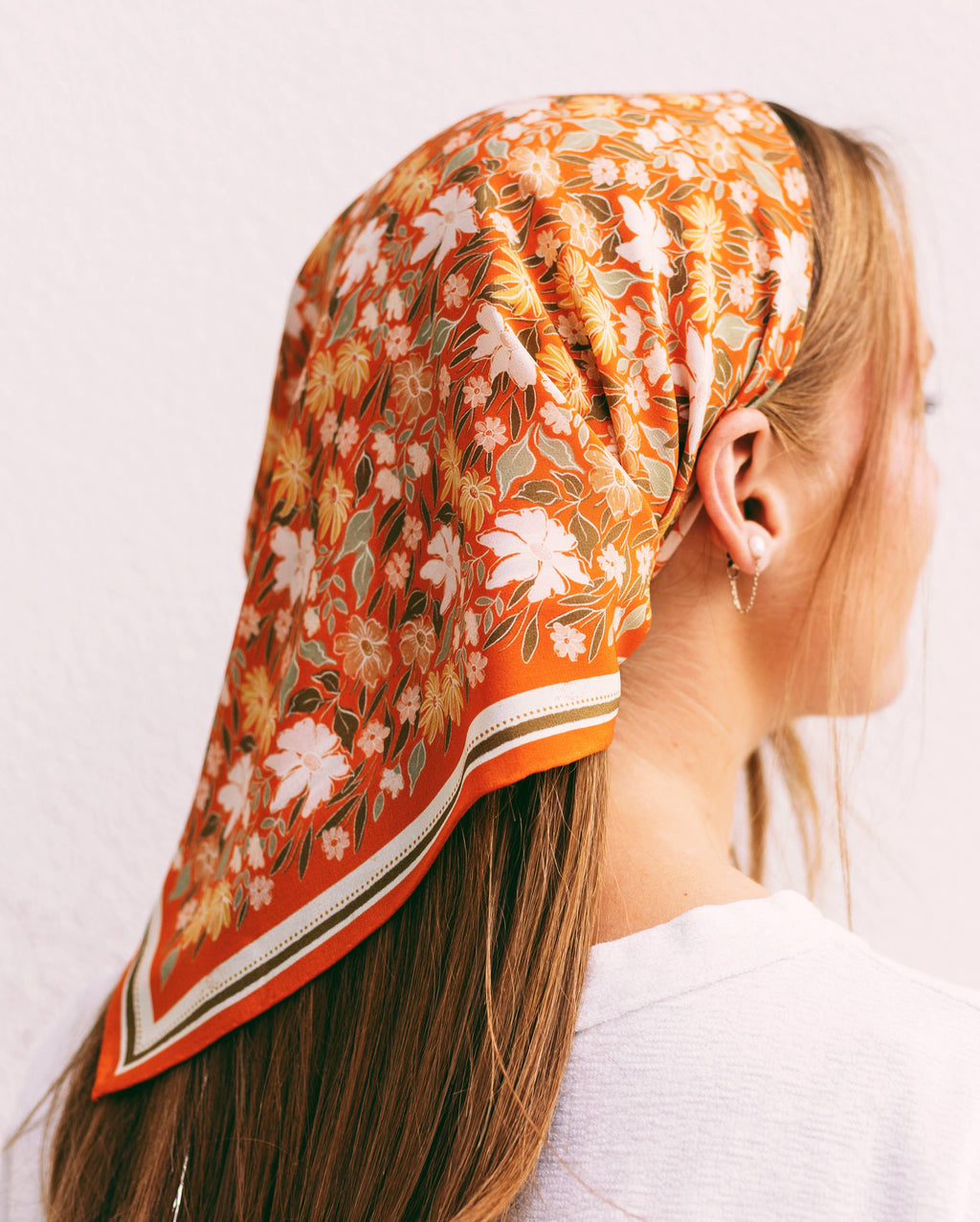 Flora West Design- 100% Silk Bandana Scarf - Botanical Garden Floral Western