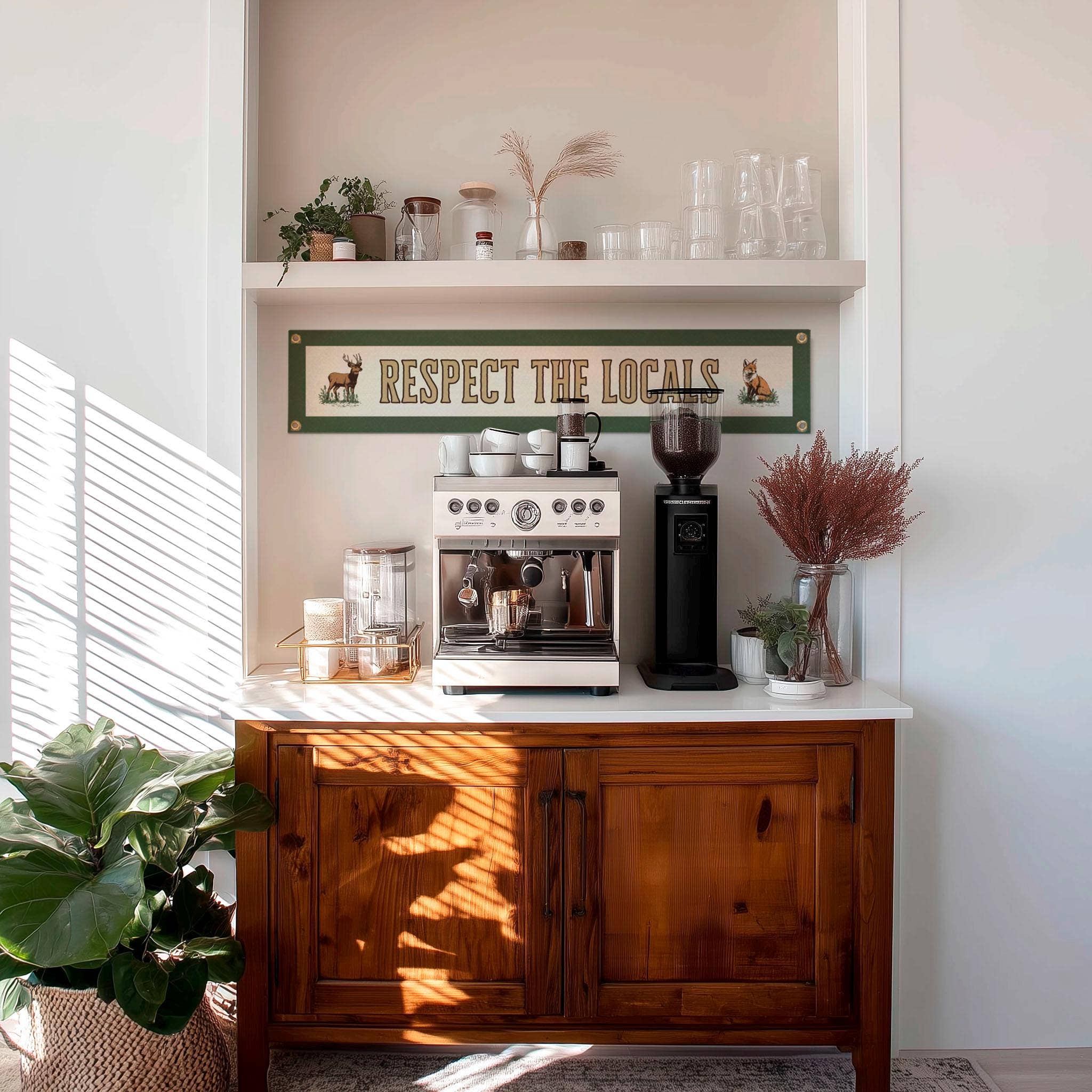 Benoit's Design Co.- Respect The Locals Banner – Vintage Felt Flag