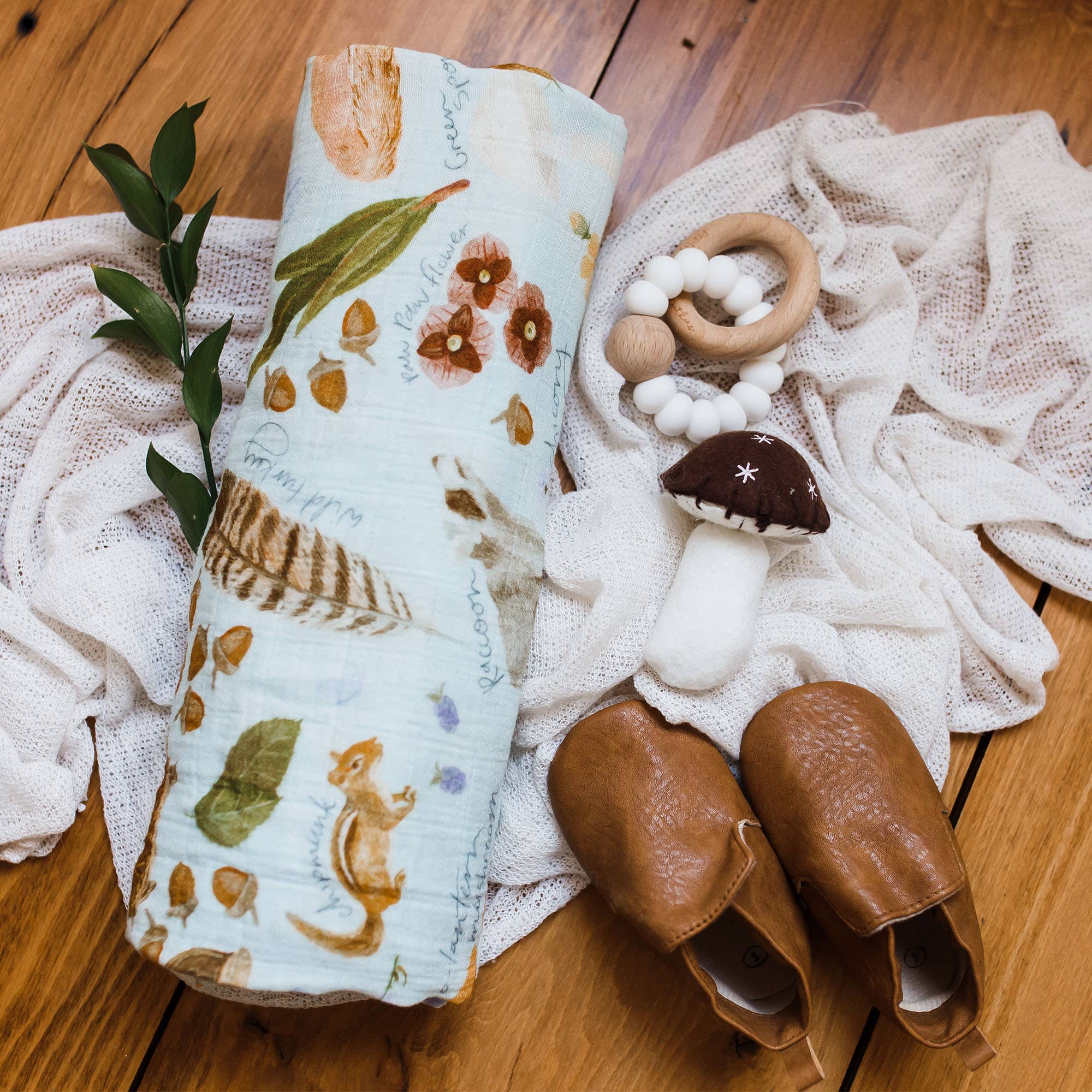 1Canoe2- Flora & Fauna Baby Swaddle