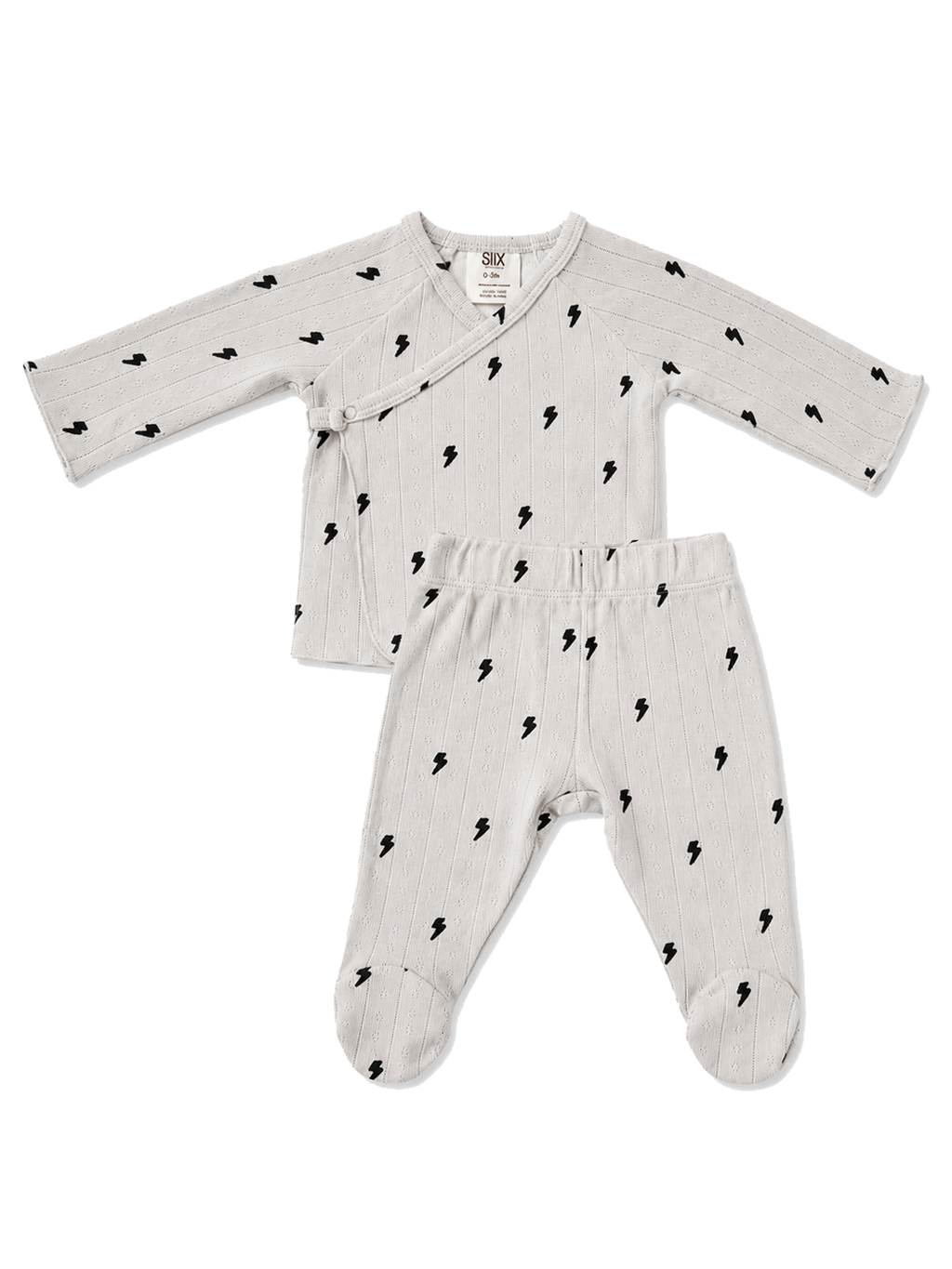 SIIX Collection- Lightning Bolts / Organic Pointelle Newborn Set