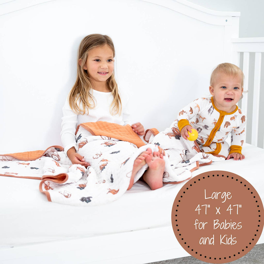 LollyBanks- Life Is Better In Boots Western Baby Toddler Muslin Blanket