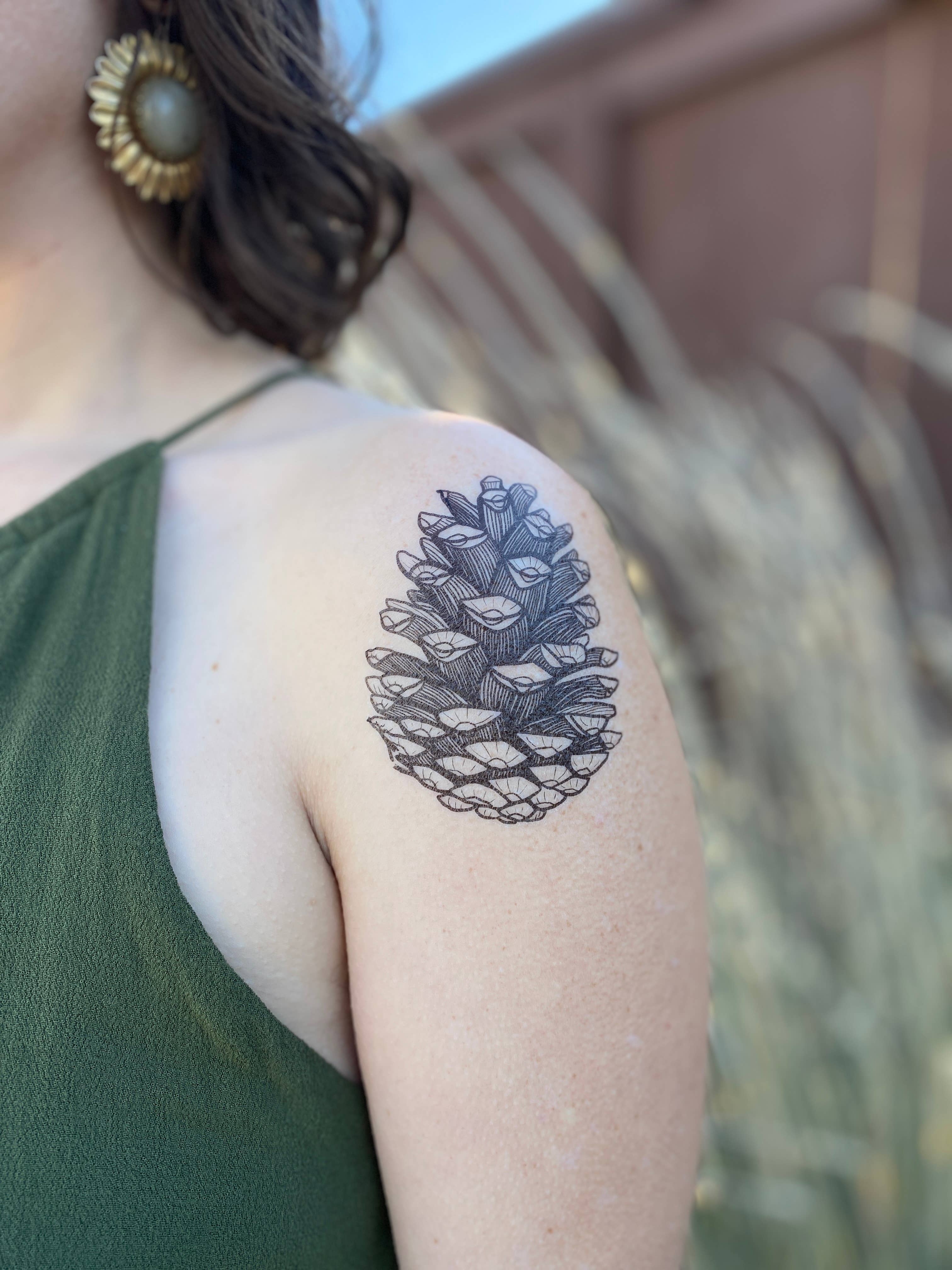 NatureTats- Pinecone Temporary Tattoo