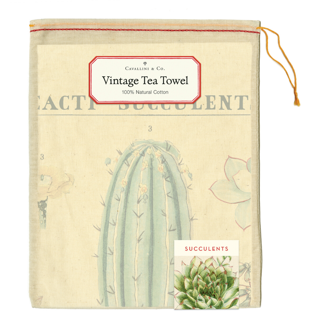 Cavallini Papers & Co.- Succulents Tea Towel