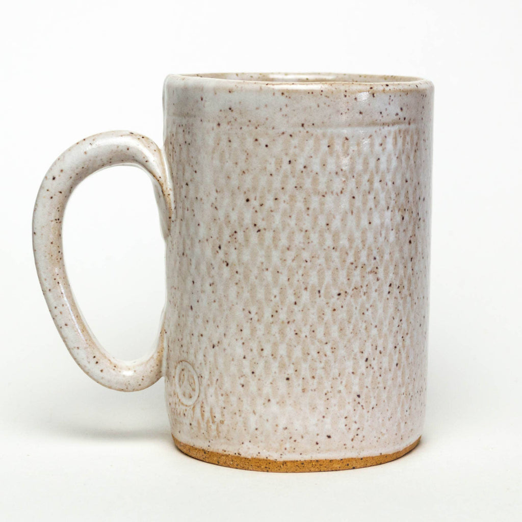 White Squirrel Clayworks- Brown Horse Design Handmade, in Ohio, Ceramic 14oz White Mug