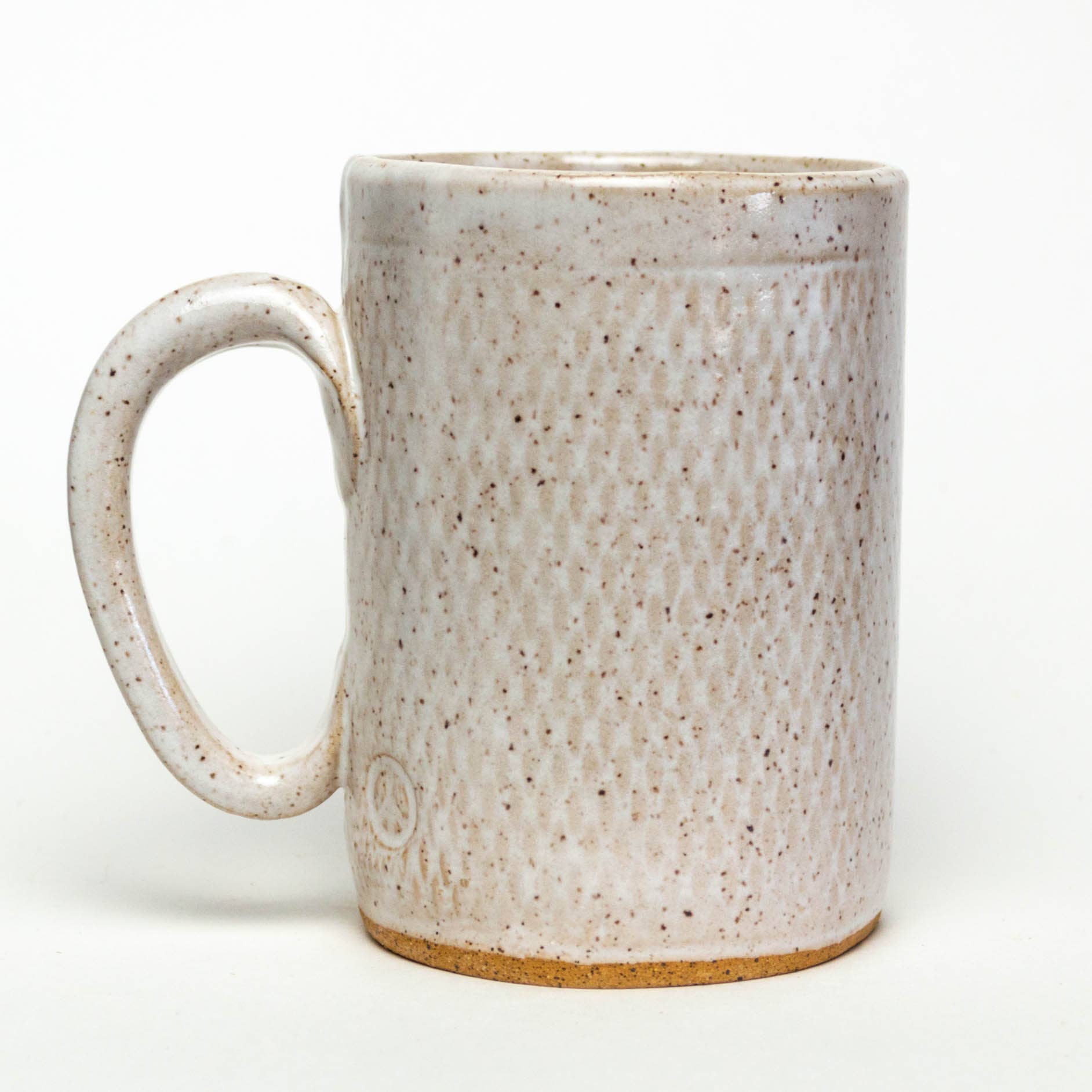 White Squirrel Clayworks- Brown Horse Design Handmade, in Ohio, Ceramic 14oz White Mug