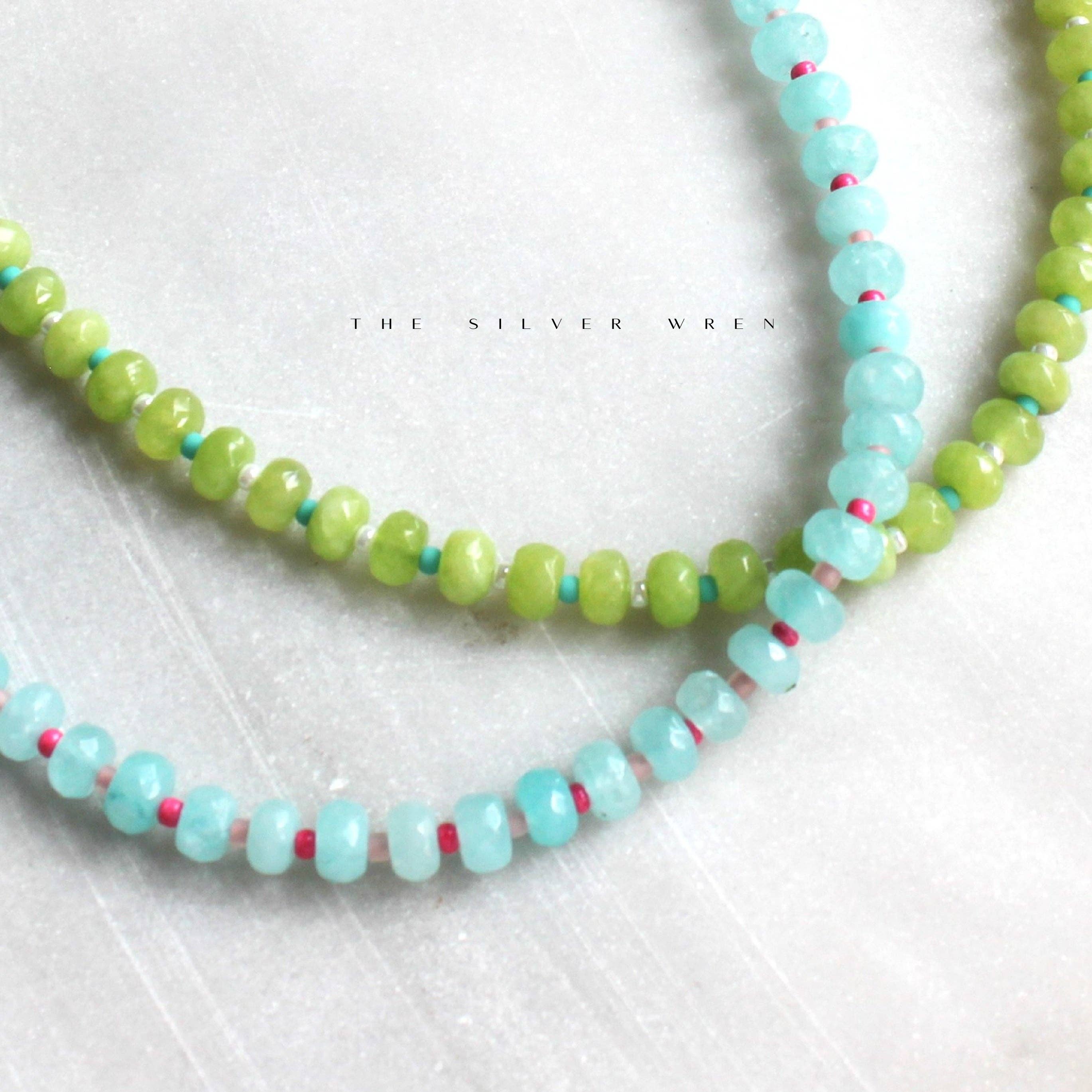 The Silver Wren- Islands Stone Candy Beaded Necklace, Trendy Colorful Beads