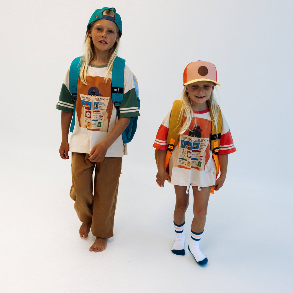 Minimalist Folk Co.- School Tribune | GREEN | OVERSIZED KIDS TEE