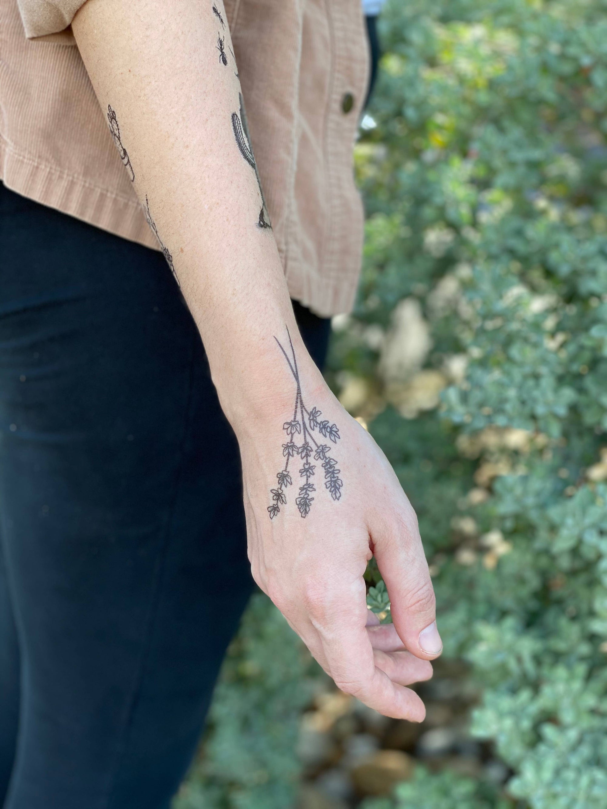 NatureTats- Lavender Twigs Temporary Tattoo