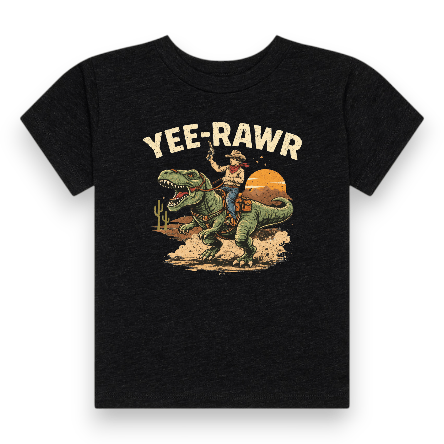 Best Day Ever- Cowboy Dinosaur Western Design Kids Graphic Tee