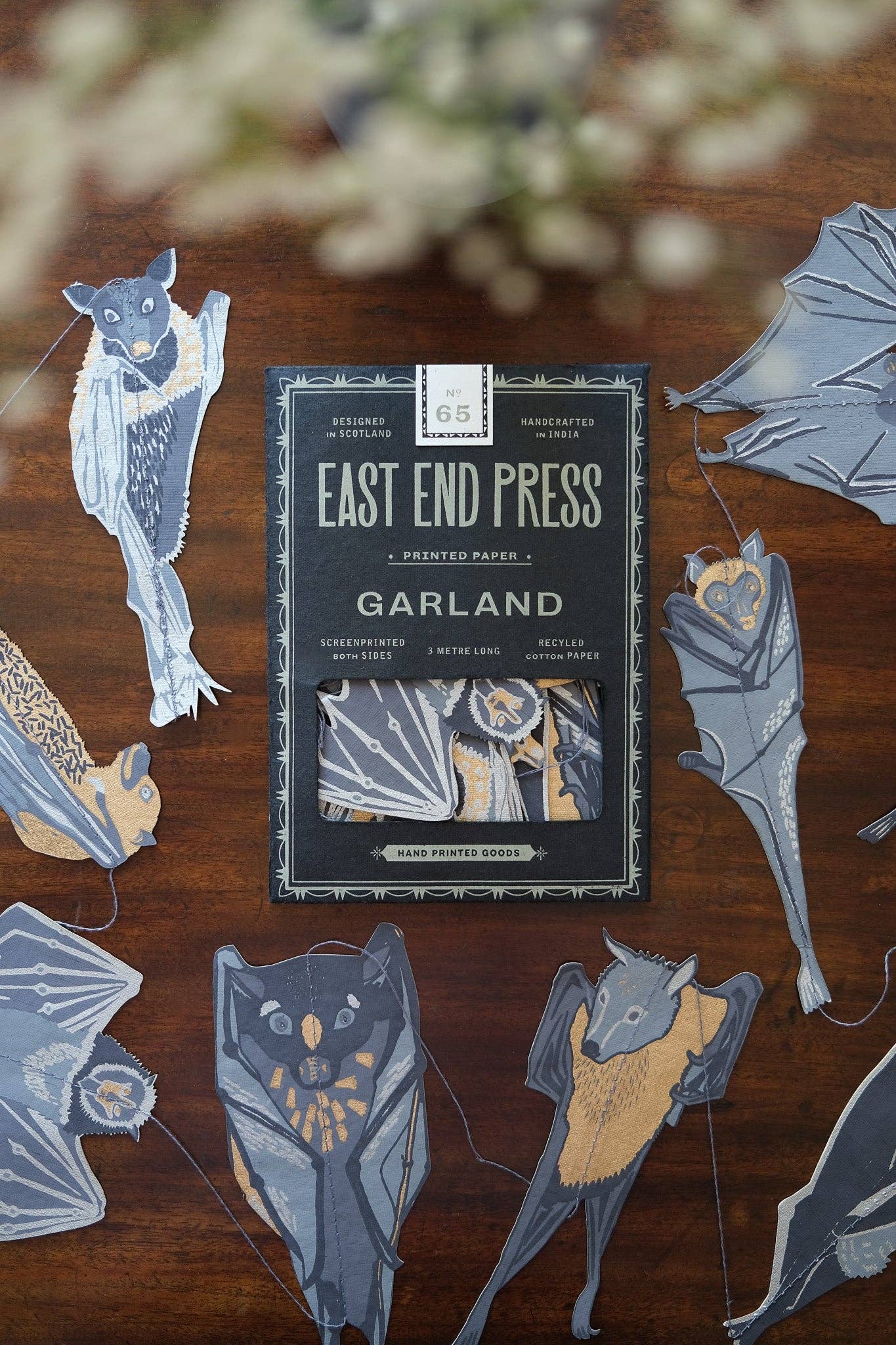 East End Press- Bats Sewn Garland