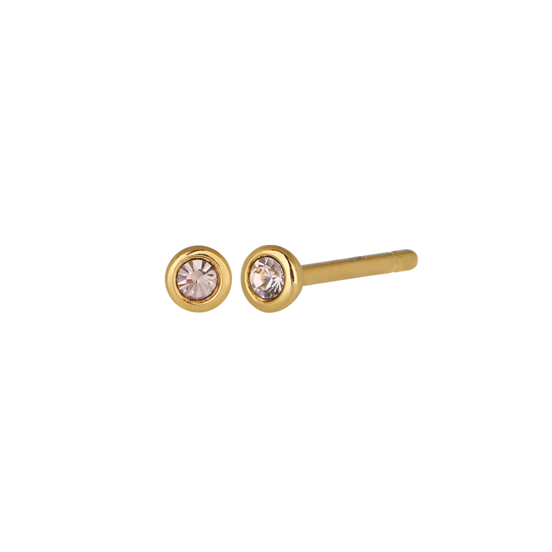 Land of Salt- Birthstone Stud Earrings in Gold - Choose Stone
