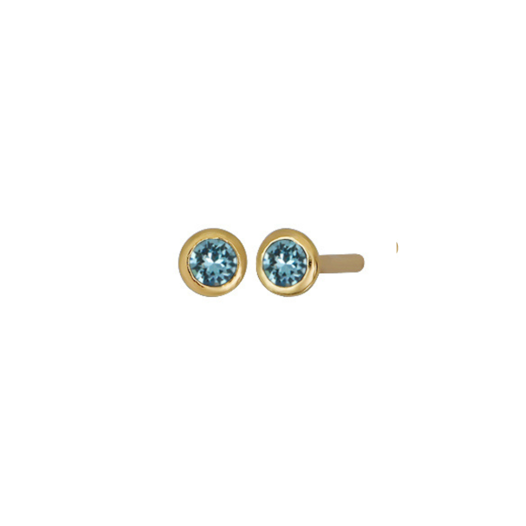 Land of Salt- Birthstone Stud Earrings in Gold - Choose Stone