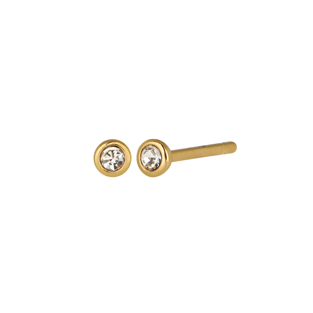 Land of Salt- Birthstone Stud Earrings in Gold - Choose Stone