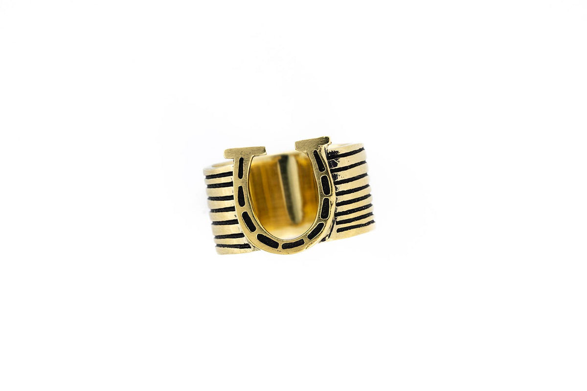Handker- Horseshoe Brass Bandana Slide Ring