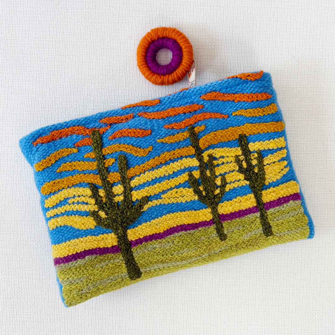 Jenny Krauss- Wild Desert Embroidered Wool Pouch