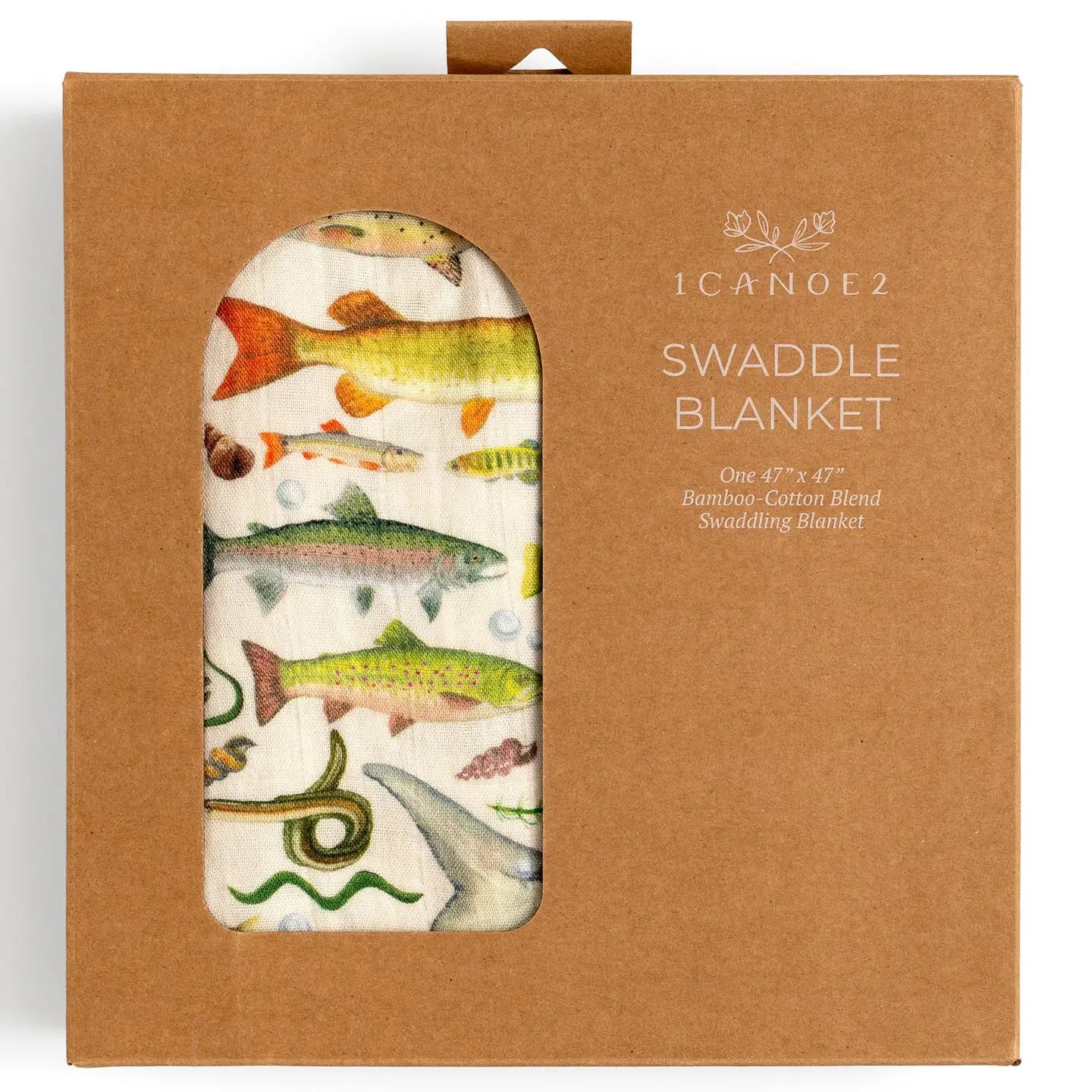 1canoe2- Freshwater Fish Muslin Baby Swaddle Blanket