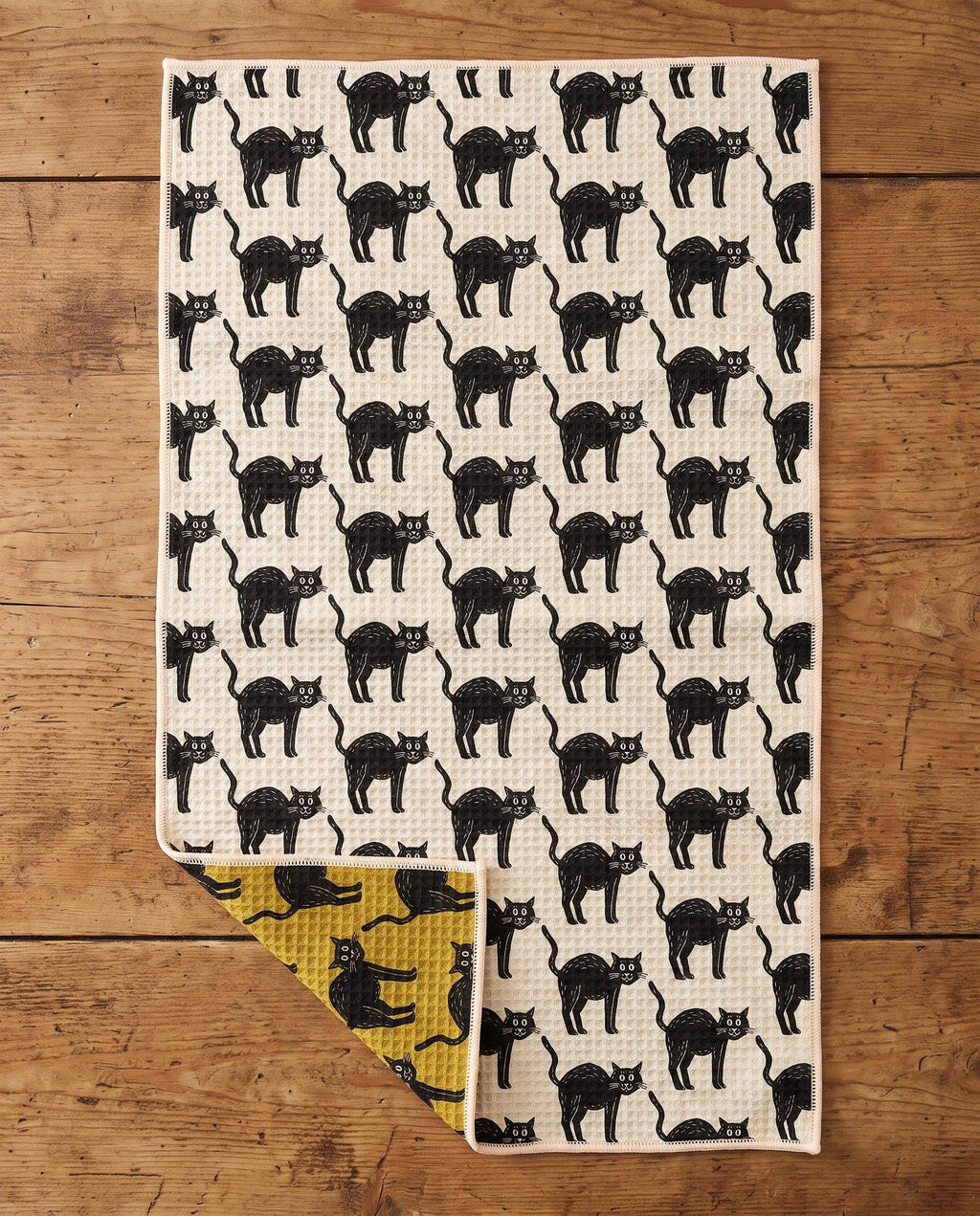 Trek Light- Kitchen Tea Towel Quick Dry | Black Cats | Halloween