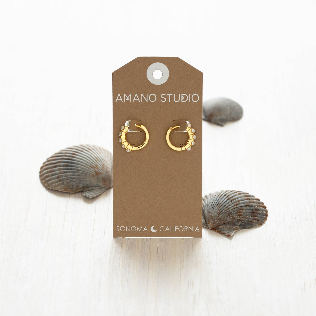 Amano Studio- 15mm Pearl Huggie Hoops