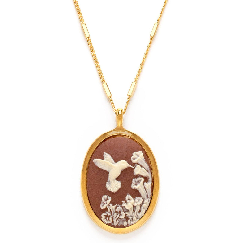 Amano Studio- Hummingbird Vintage Cameo Necklace