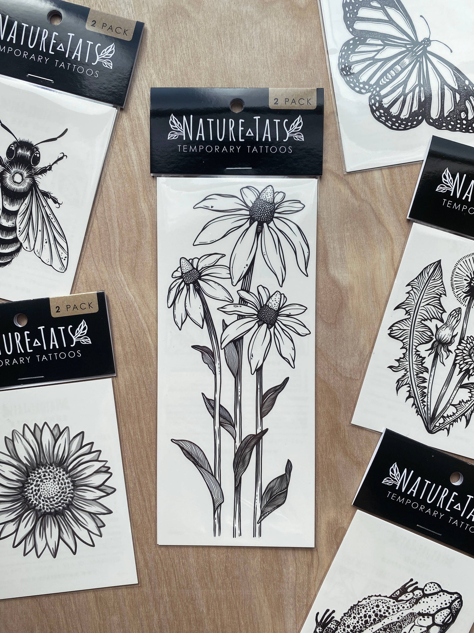 NatureTats - Coneflower Temporary Tattoo