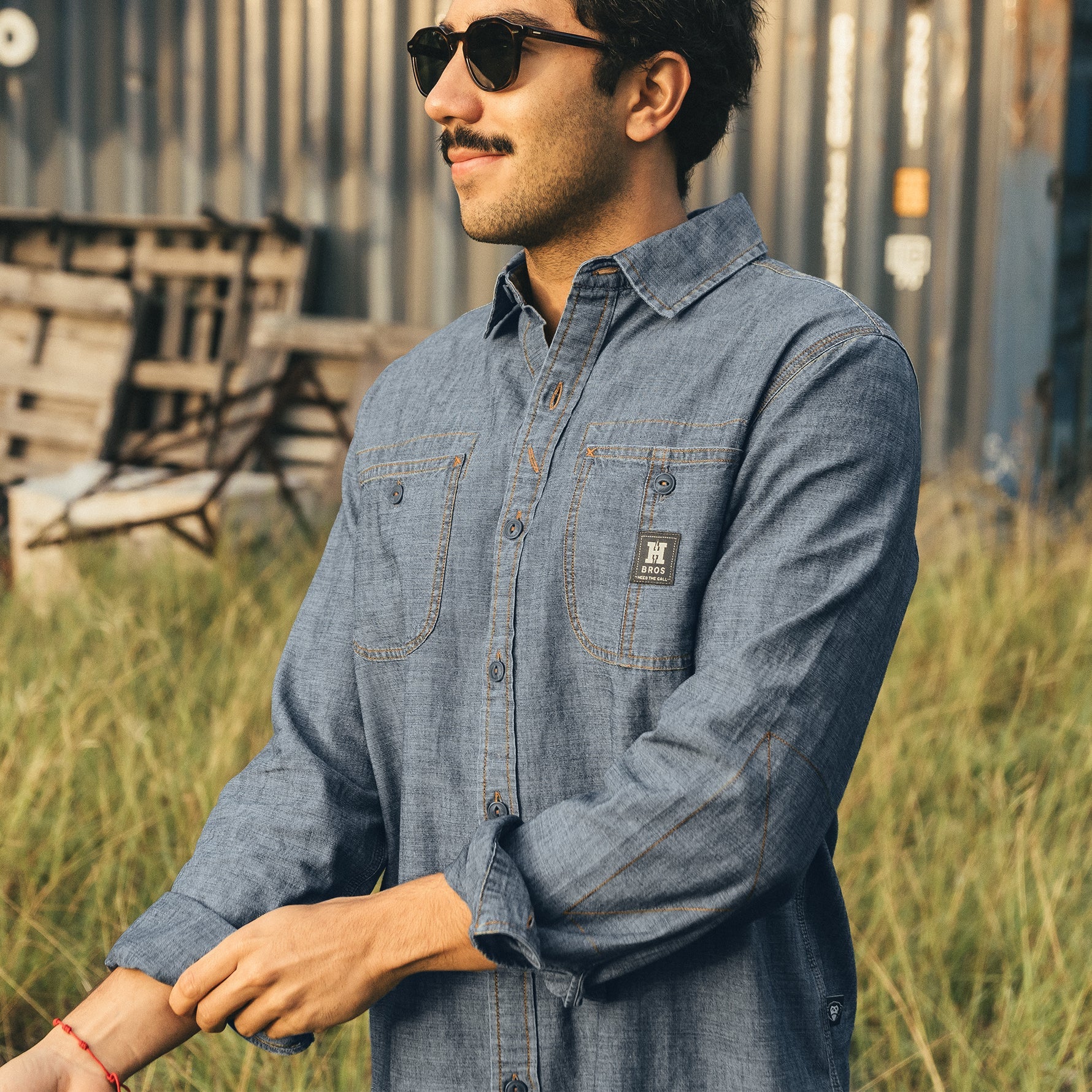 Howler Bros- Tallier Work Shirt Washed Blue Chambray
