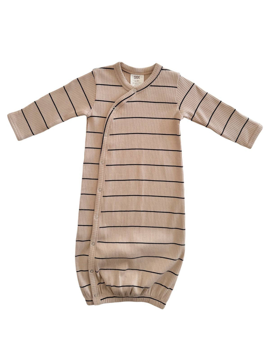 SIIX Collection- Tan/Black Stripe / Organic Ribbed Gown