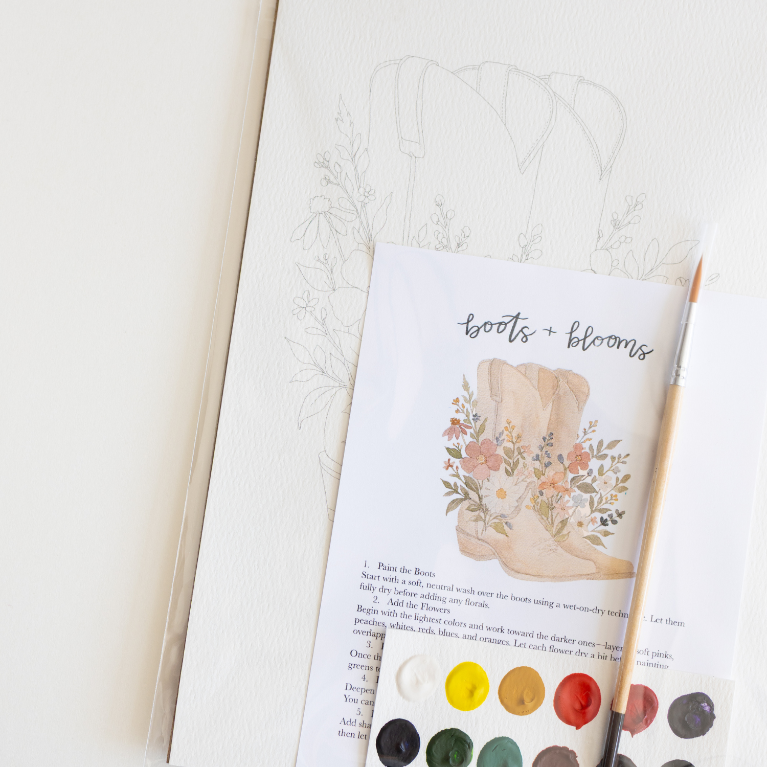 Bailey Rae Studio- Boots & blooms - watercolor kit
