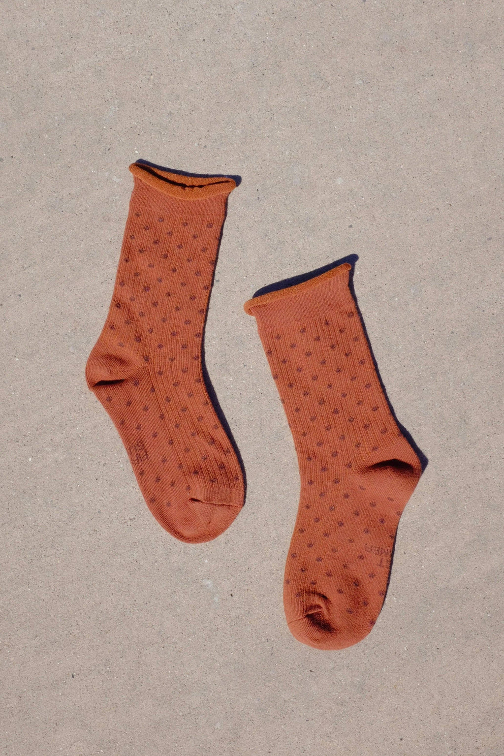 First Summer- Brown Classic Polka Dot Crew Socks