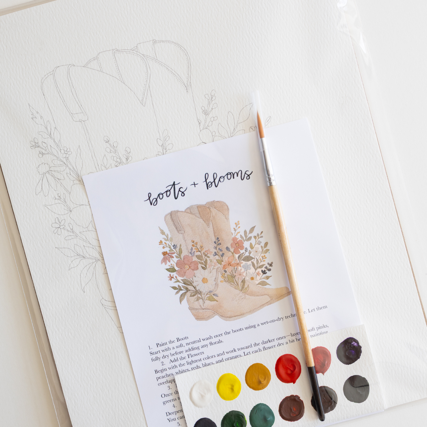 Bailey Rae Studio- Boots & blooms - watercolor kit
