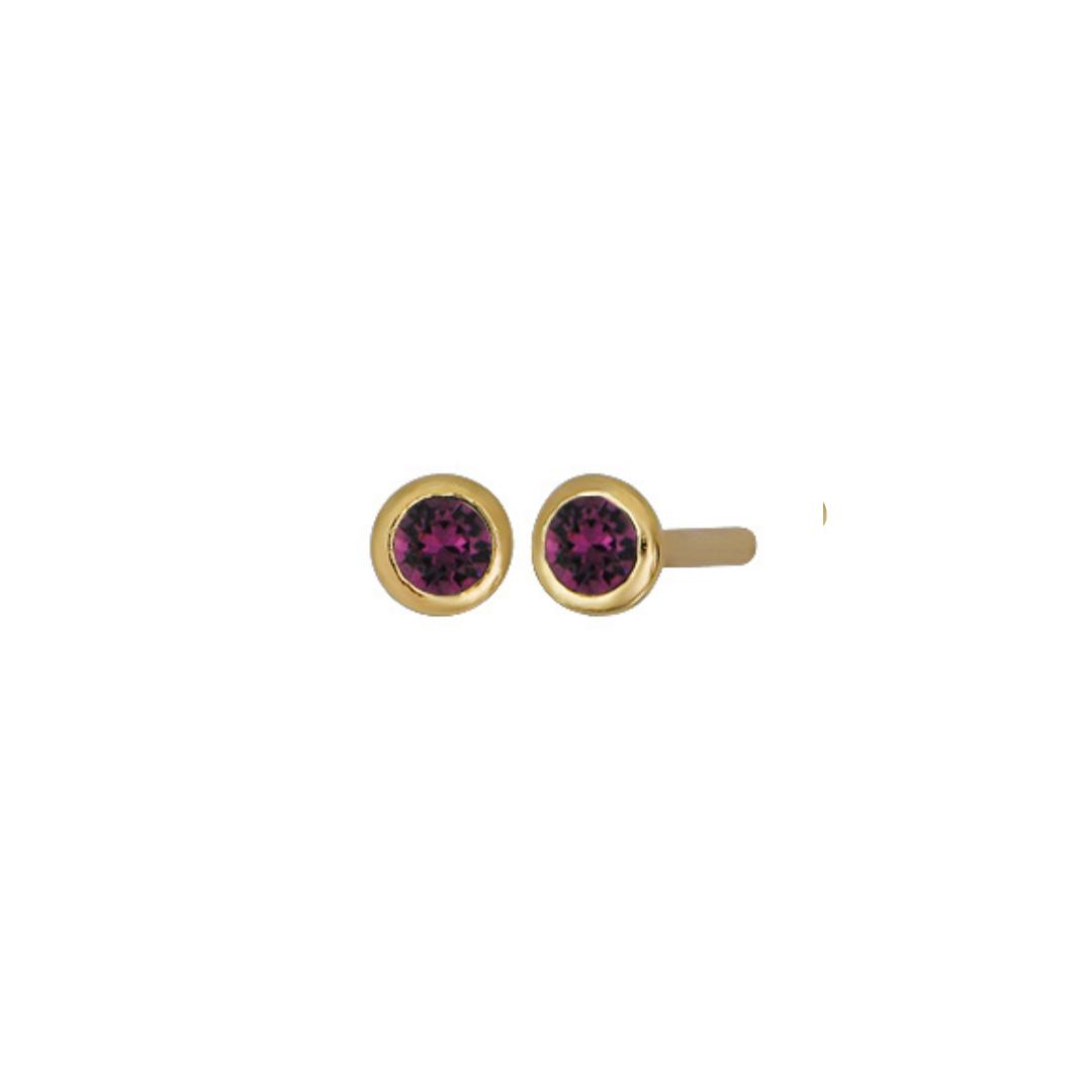 Land of Salt- Birthstone Stud Earrings in Gold - Choose Stone