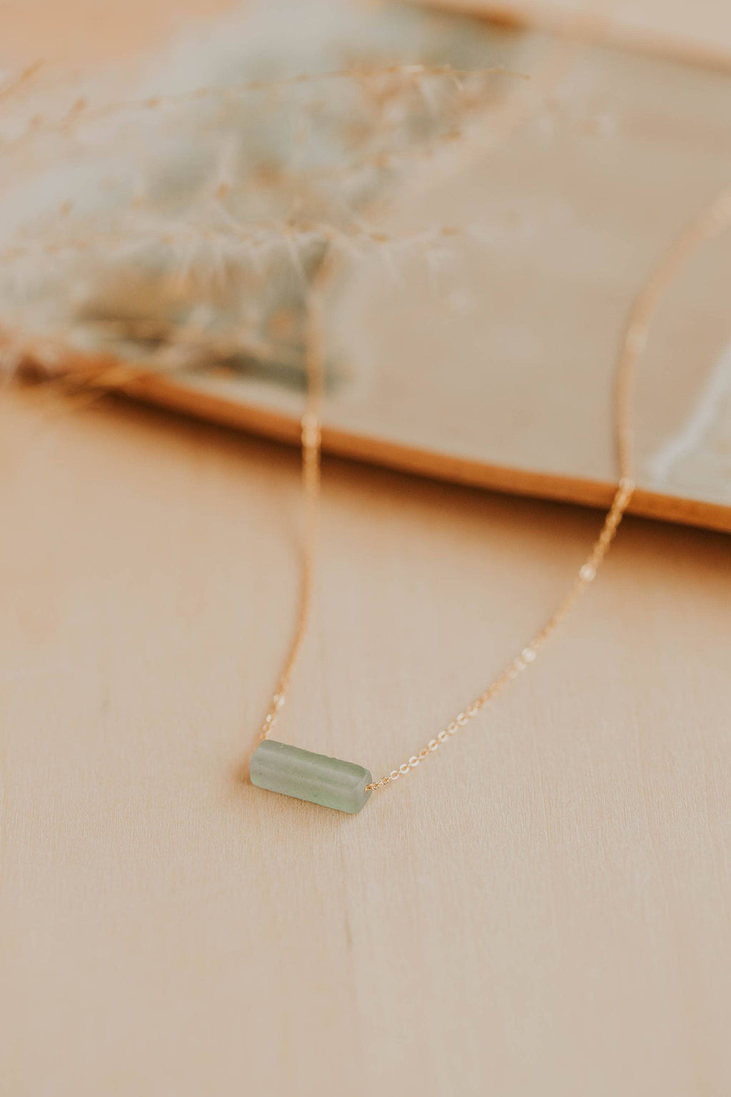Hello Adorn- Seafoam Gemma Necklace | 14kt Gold Fill + Sterling Silver