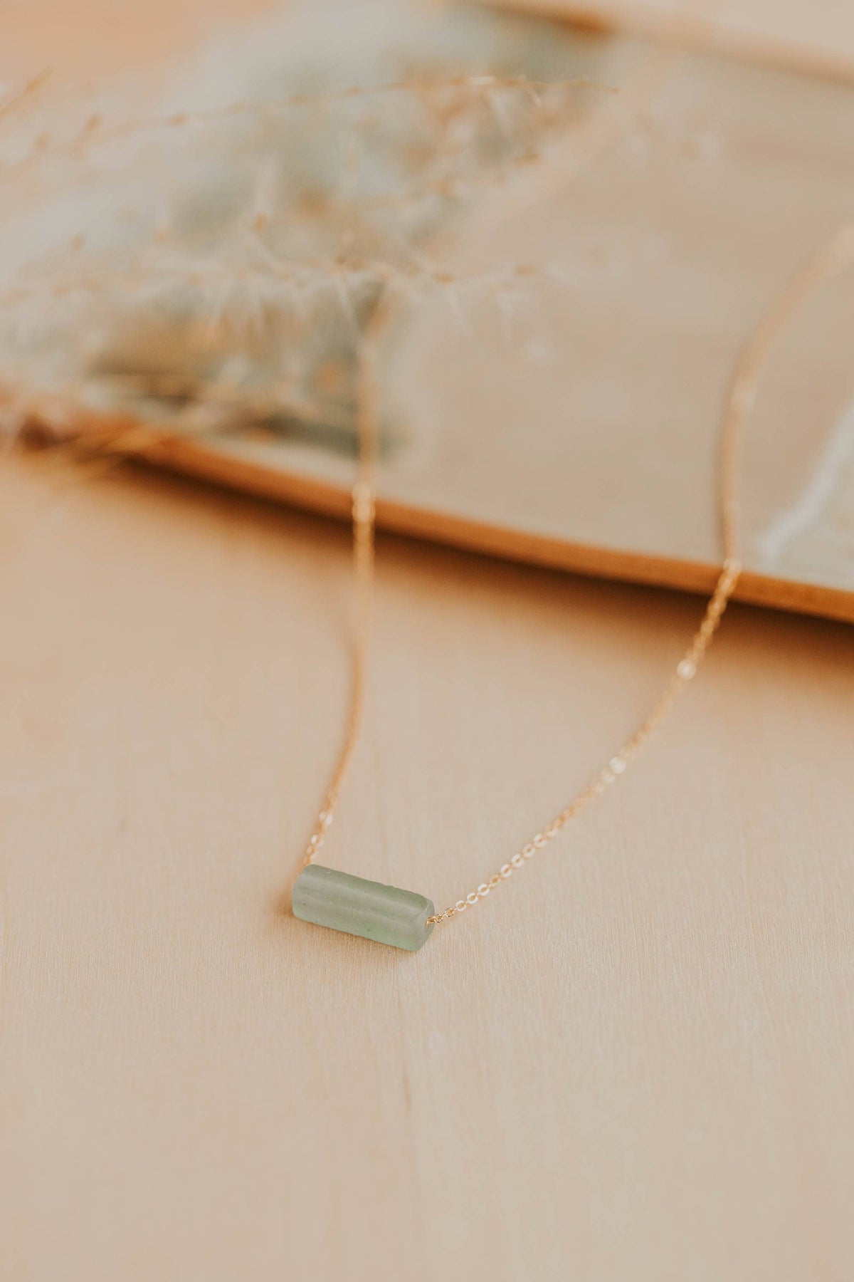 Hello Adorn- Seafoam Gemma Necklace | 14kt Gold Fill + Sterling Silver