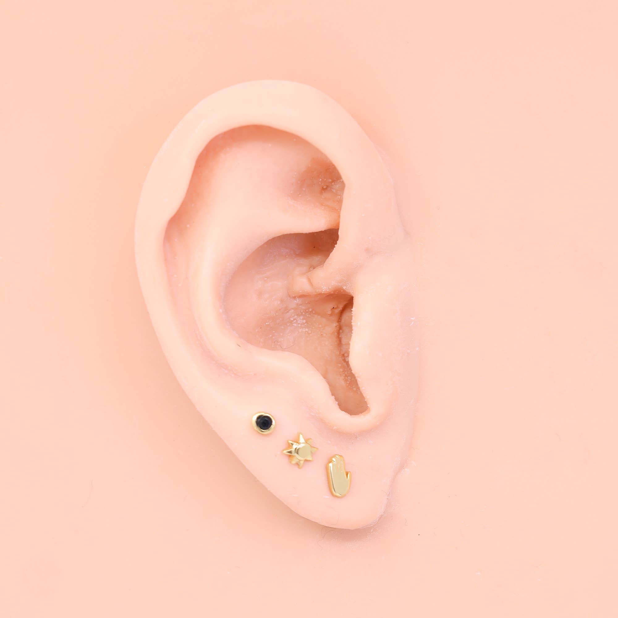 Land of Salt- Hand Stud Earring in Gold
