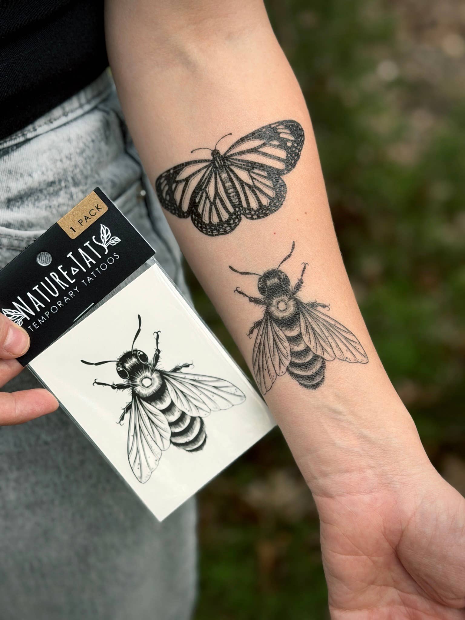 NatureTats- Big Bee Temporary Tattoo: 1-Pack