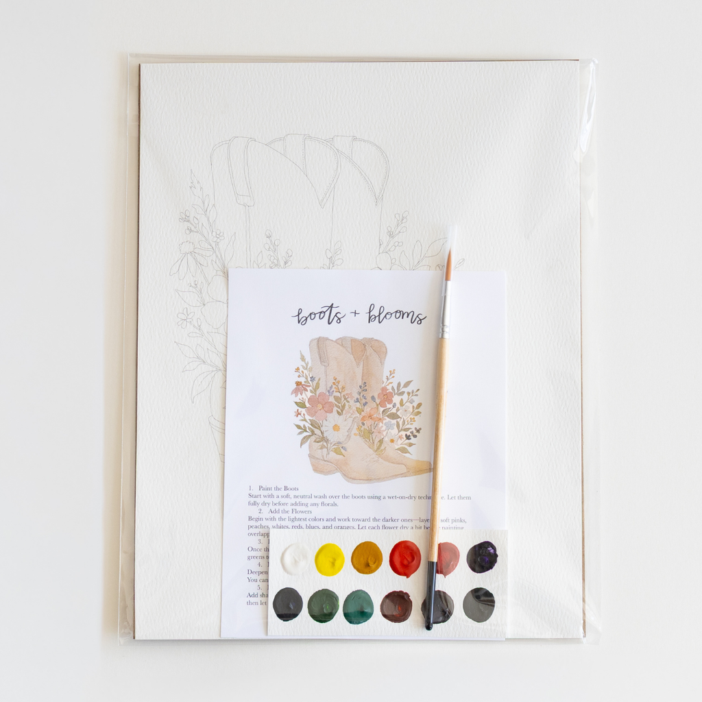 Bailey Rae Studio- Boots & blooms - watercolor kit