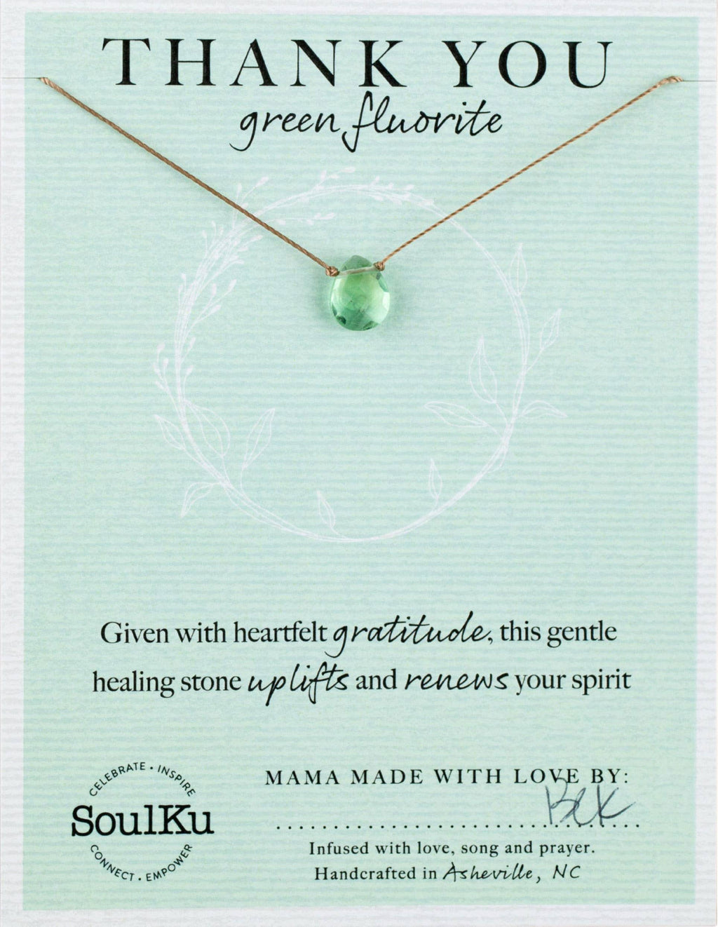 SoulKu- Green Fluorite Soul-Full of Light Necklace for Thank You
