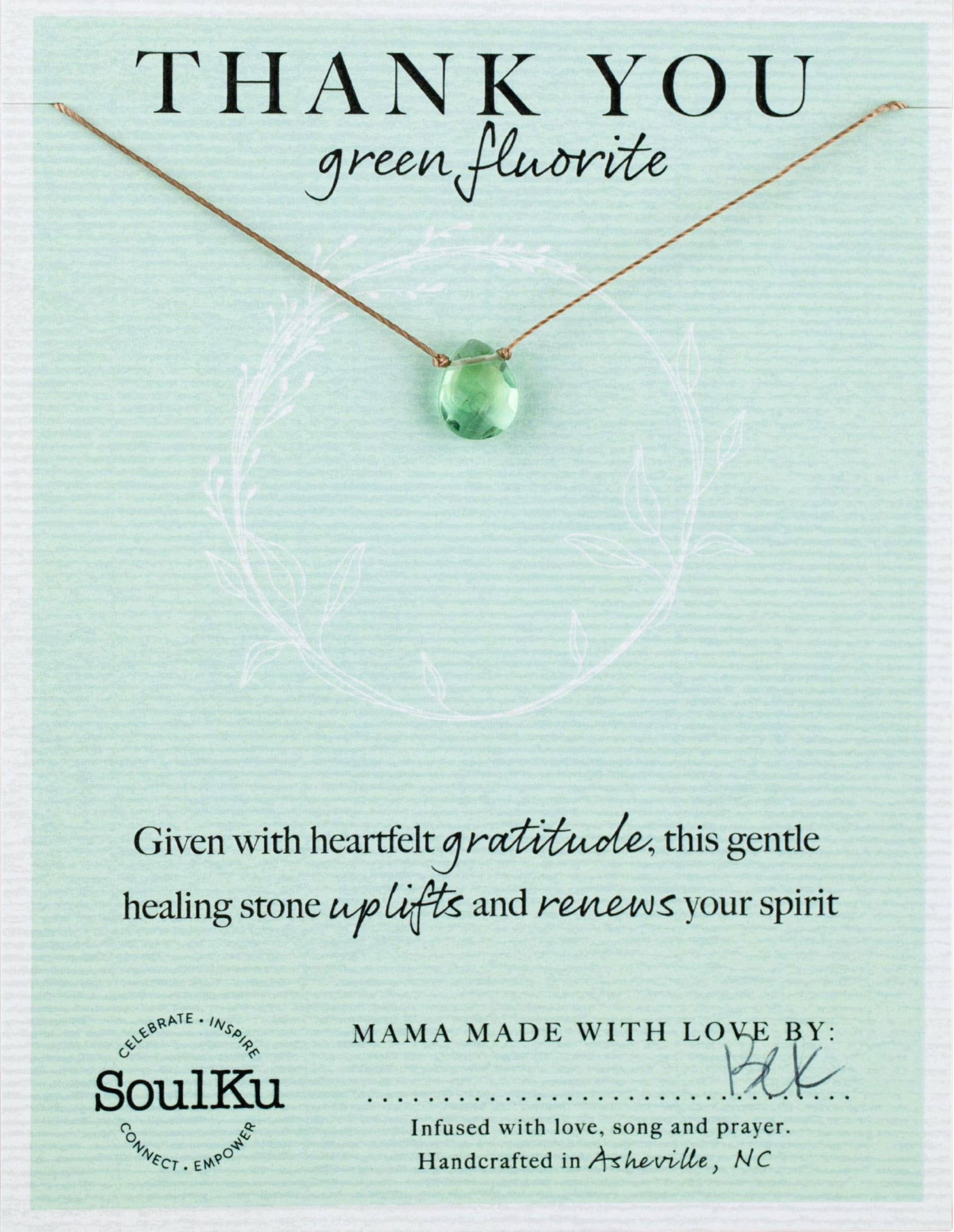 SoulKu- Green Fluorite Soul-Full of Light Necklace for Thank You