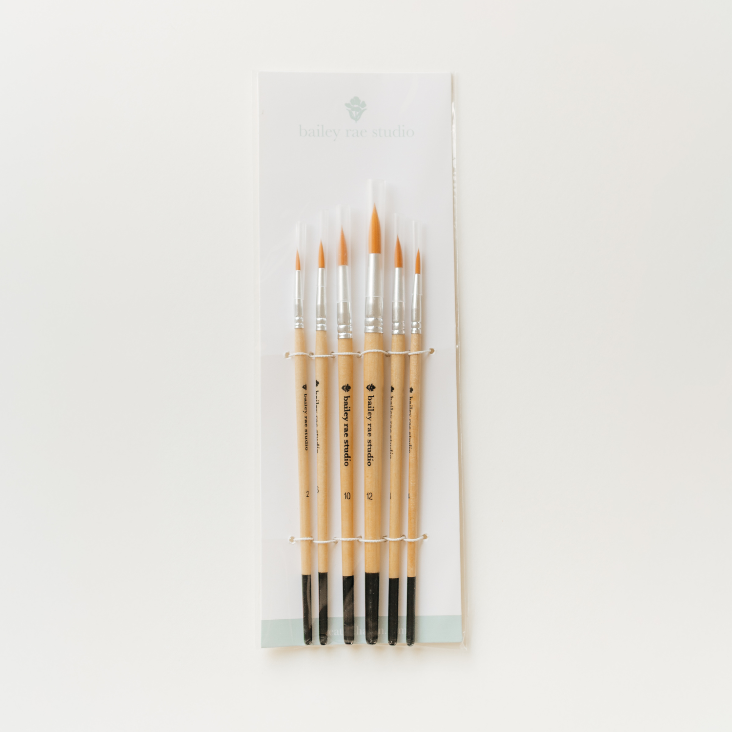 Bailey Rae Studio- Round Tip Watercolor Brush Set -- 6 piece